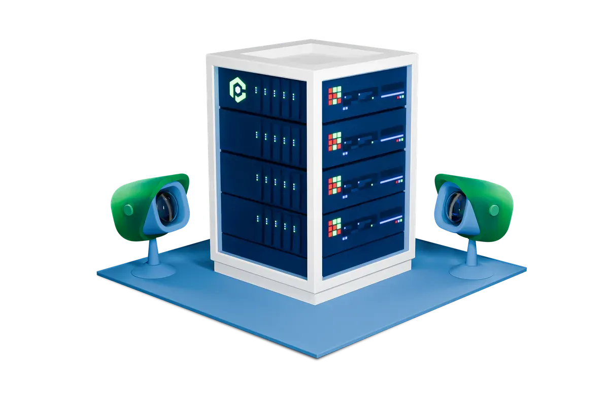 3D illustration of an Azure estate under security assessment